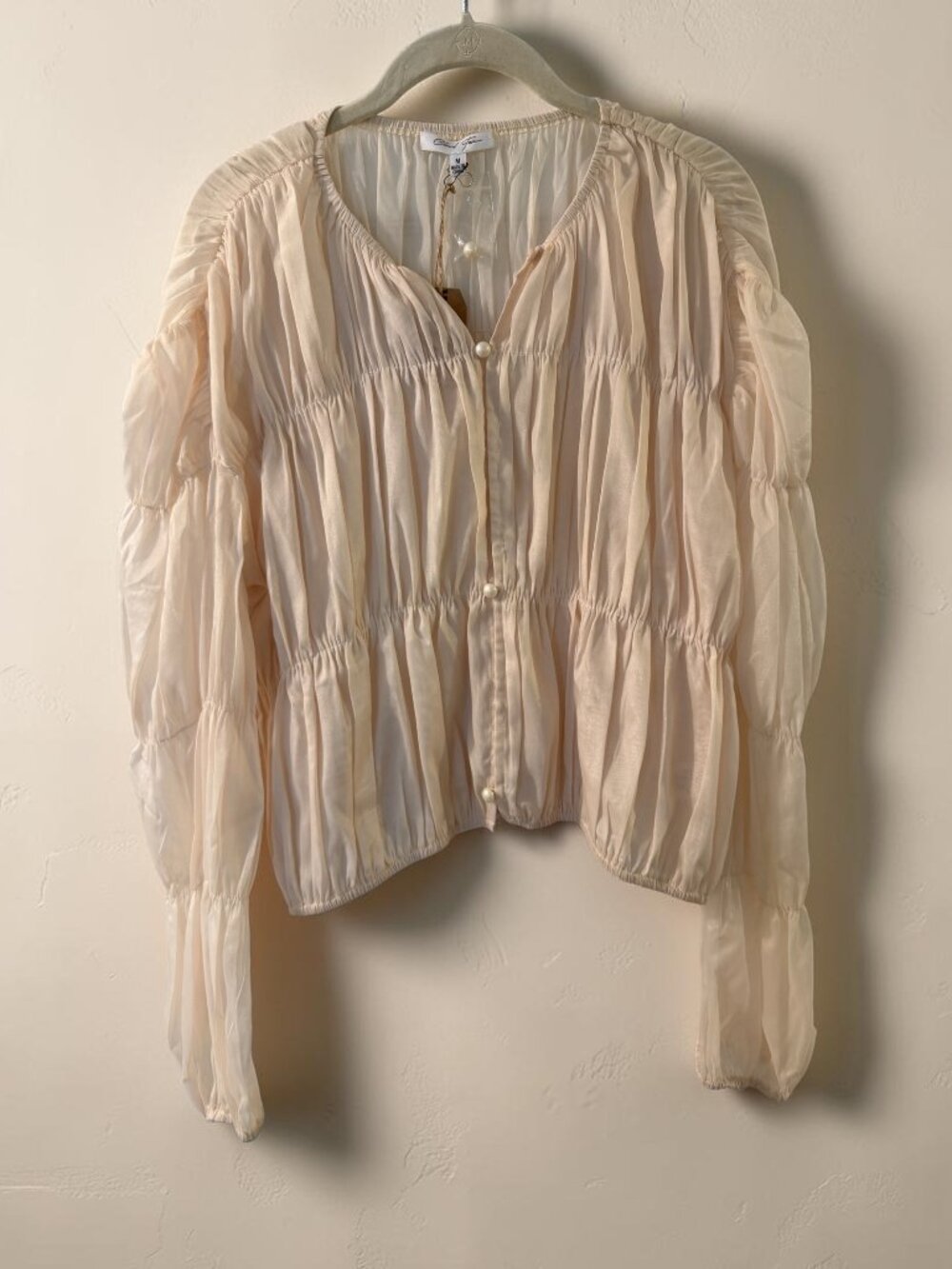 NWT cream sheer blouse size medium